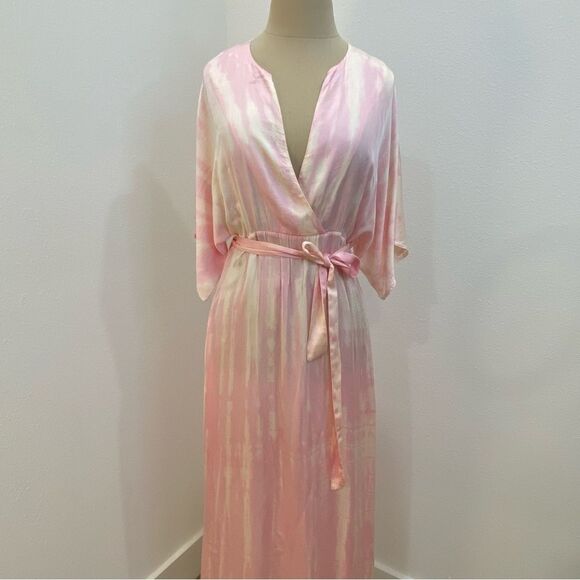 StarkX Women's Silky Maya Maxi Dress in Pink Tie-Dye Sz Small NWT - Picture 3 of 8